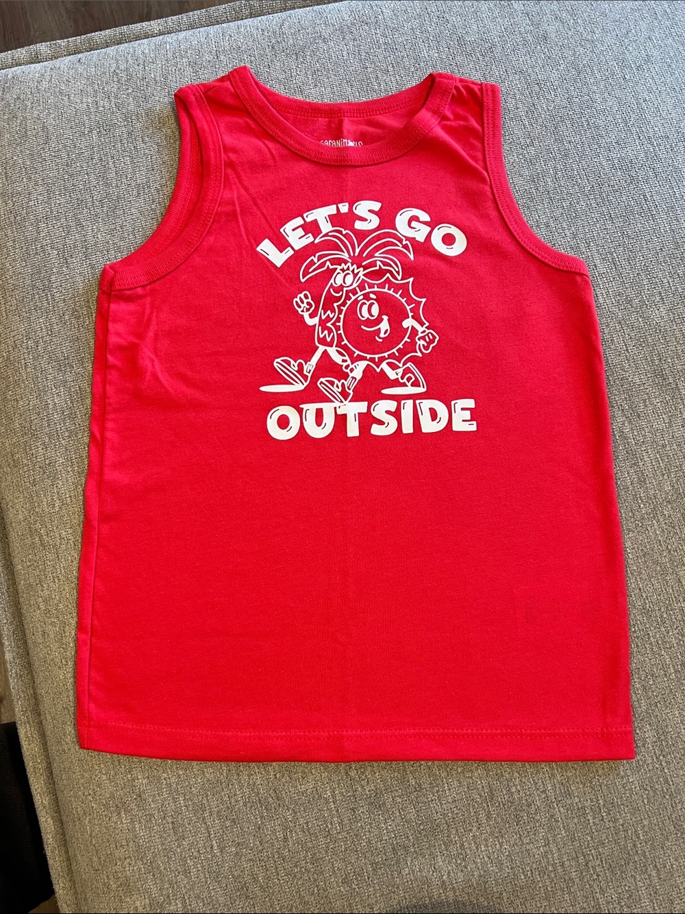 Garanimals Red Tank Top with 'Let's Go Outside' Graphic